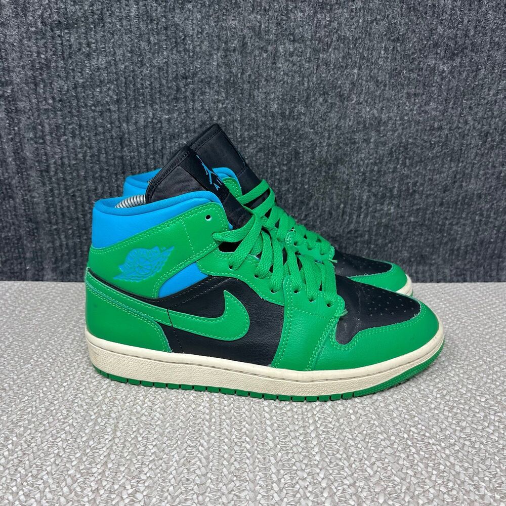 Nike Air Jordan 1 Mid Lucky Green Aquatone Shoes Women’s 7.5 BQ6472-033